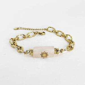 Bracelet Chaîne Rectangle Rose