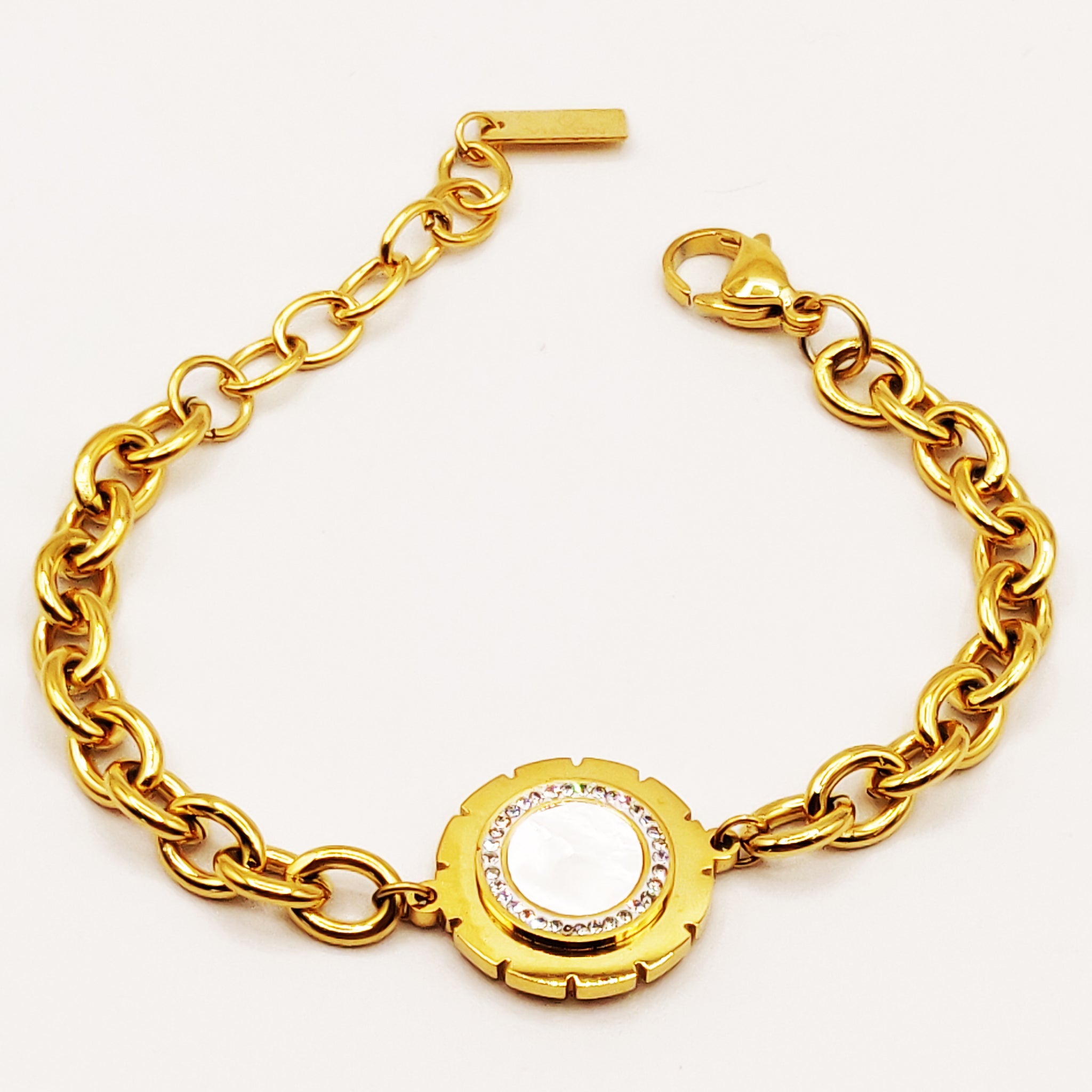 Bracelet Chaîne Soleil Fashion Noyau Blanc Nacré