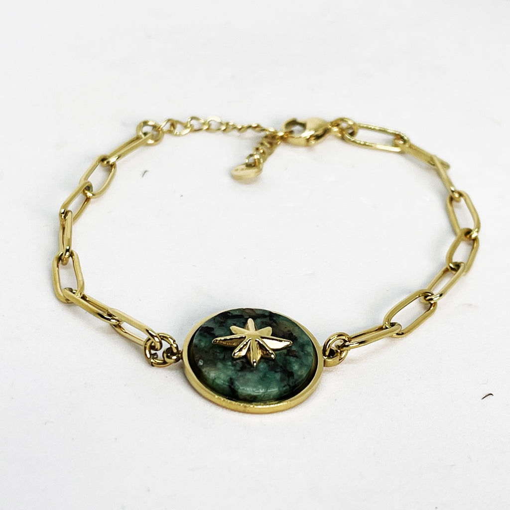 Bracelet Chaîne Soleil Vert