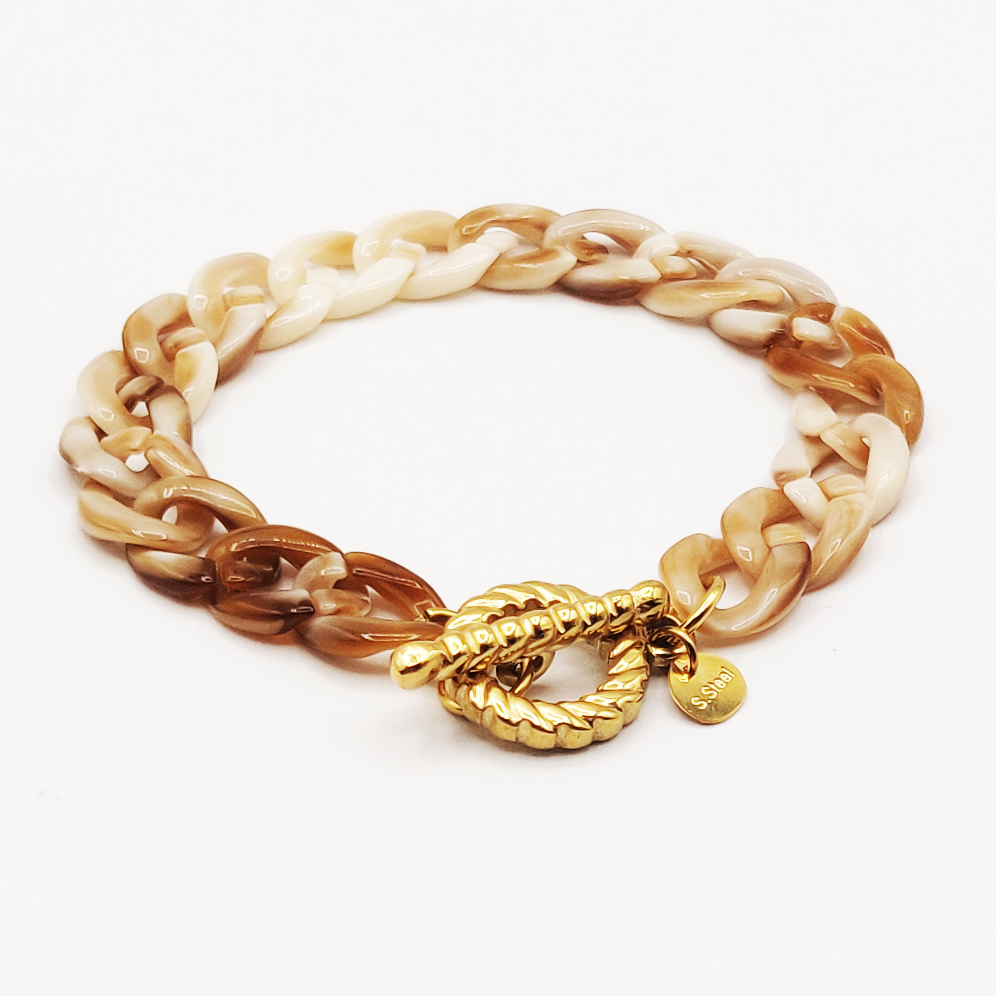 Bracelet Chaîne Style Céramique Beige