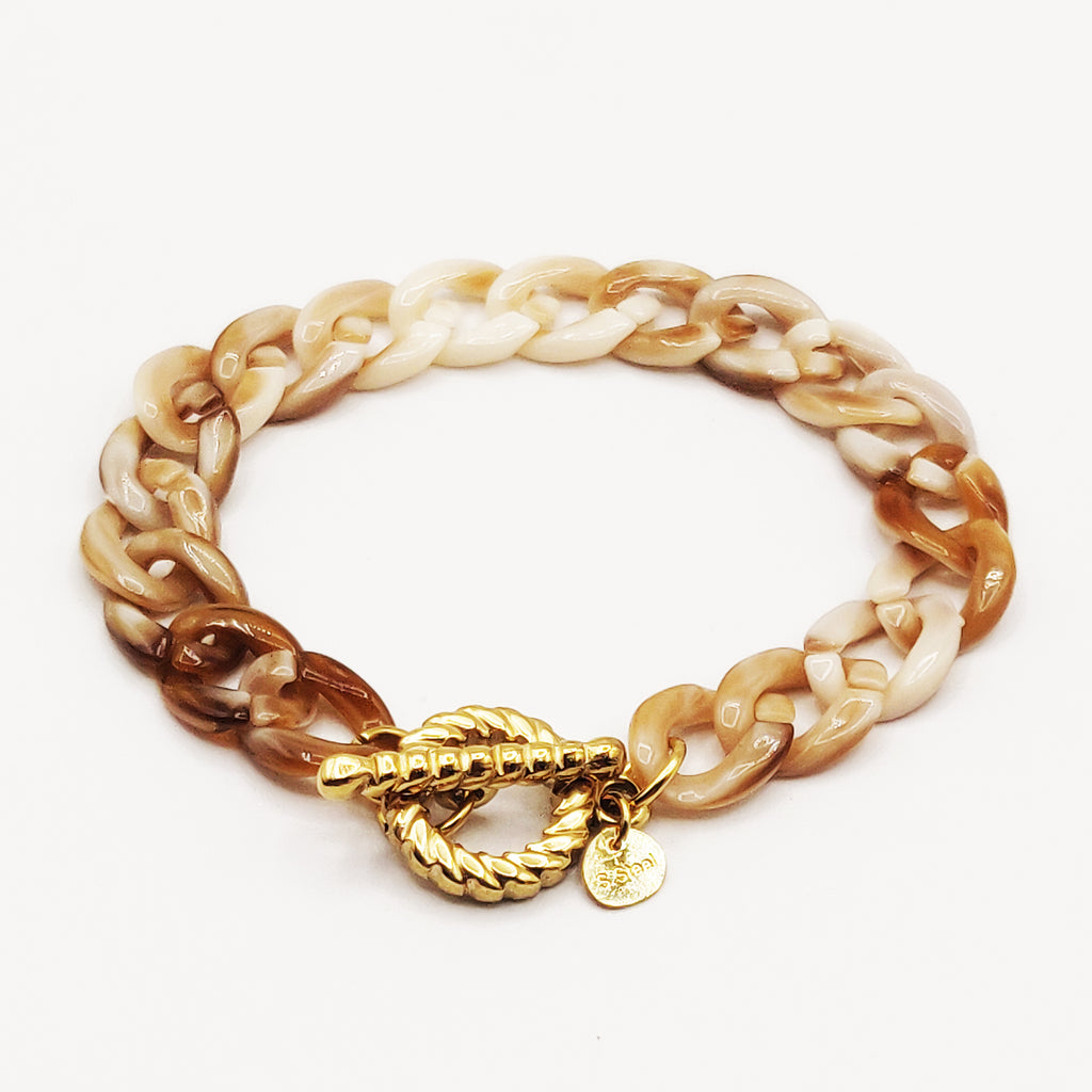 Bracelet Chaîne Style Céramique Beige