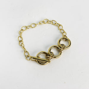 Bracelet Chaîne Torsade 3 Cercles et Barre