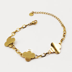 Bracelet Chaîne Trèfles Dorés Luxe