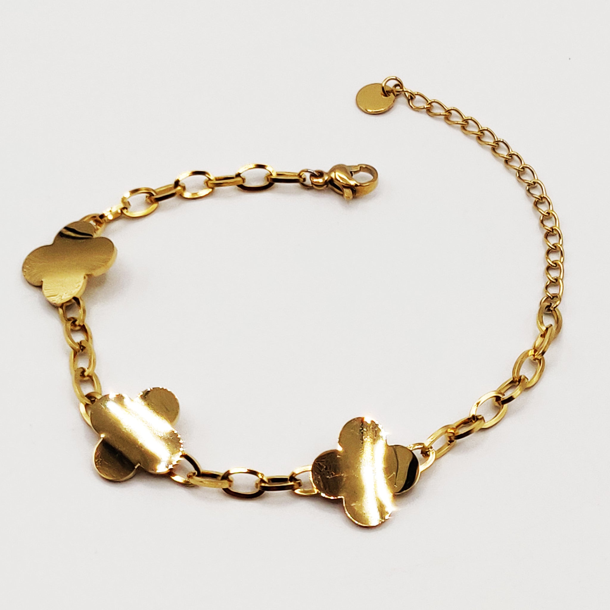 Bracelet Chaîne Trèfles Dorés Luxe