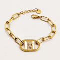 Bracelet Chaîne X Cristaux et Blanc Nacré Luxe
