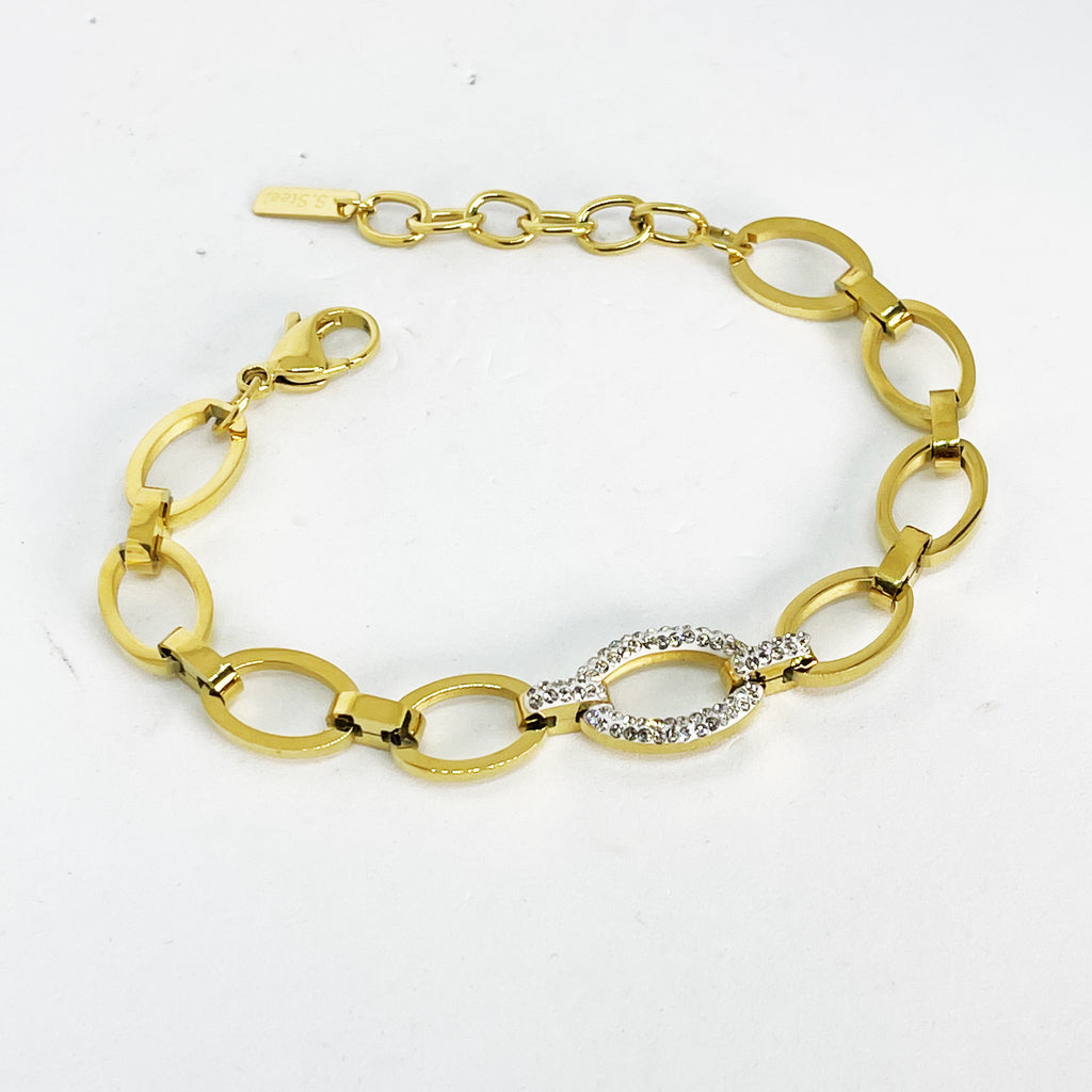 Bracelet Chaînes Ovales Cristaux