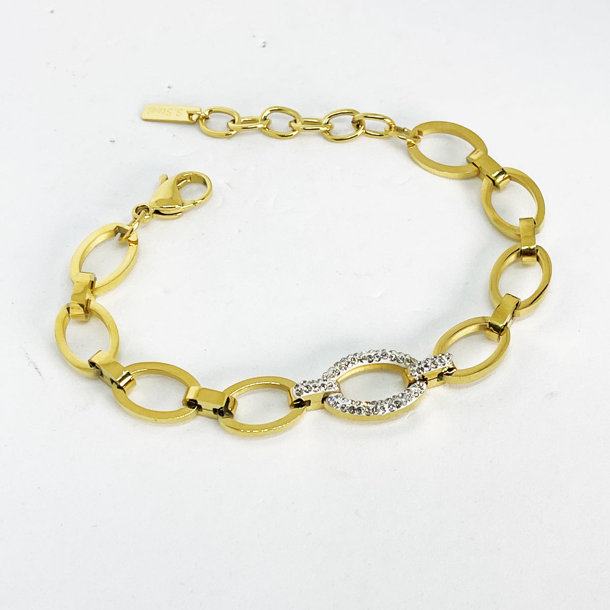 Bracelet Chaînes Ovales Cristaux