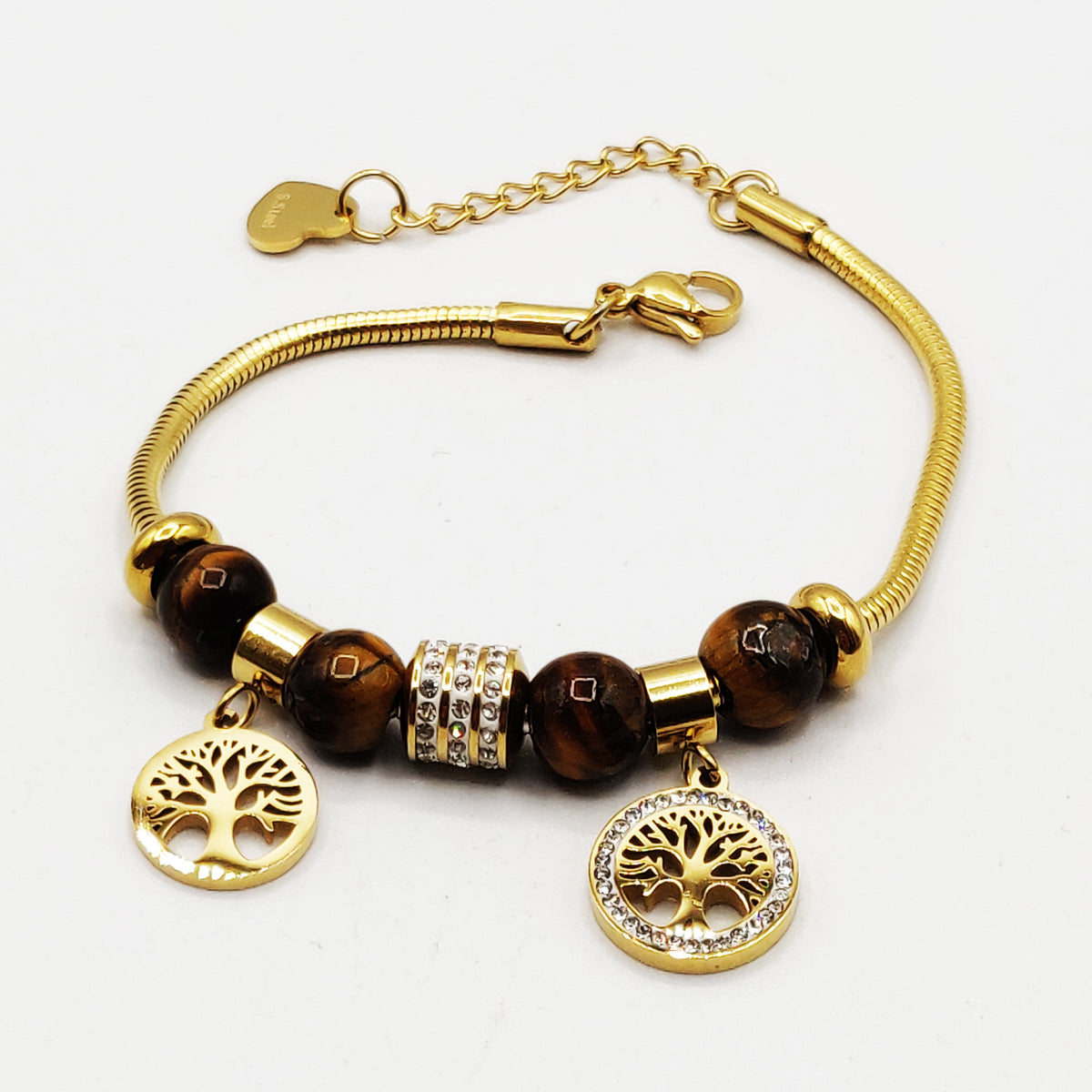 Bracelet Charme Eden Pierres Marrons Luxe