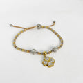 Bracelet Charme Trèfle Cristaux