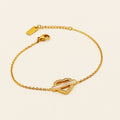 Bracelet Coeur Cristaux et Barre Blanche Nacrée Luxe