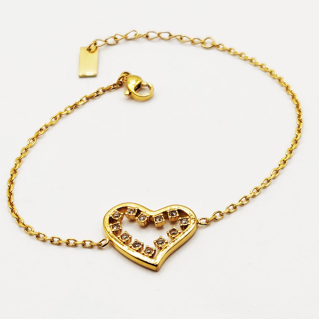 Bracelet Coeur Tour Cristaux Luxe
