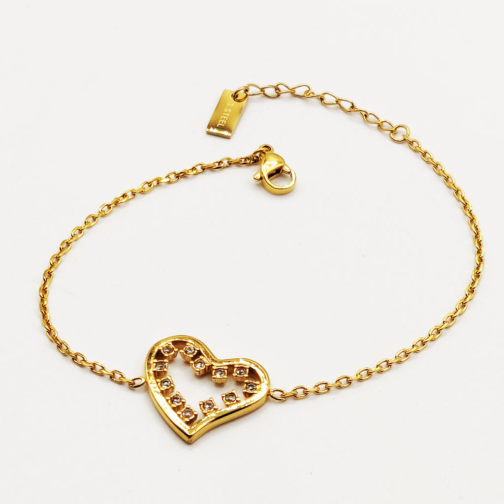Bracelet Coeur Tour Cristaux Luxe