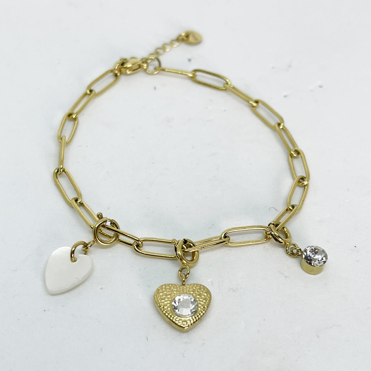 Bracelet Coeurs et Cristaux