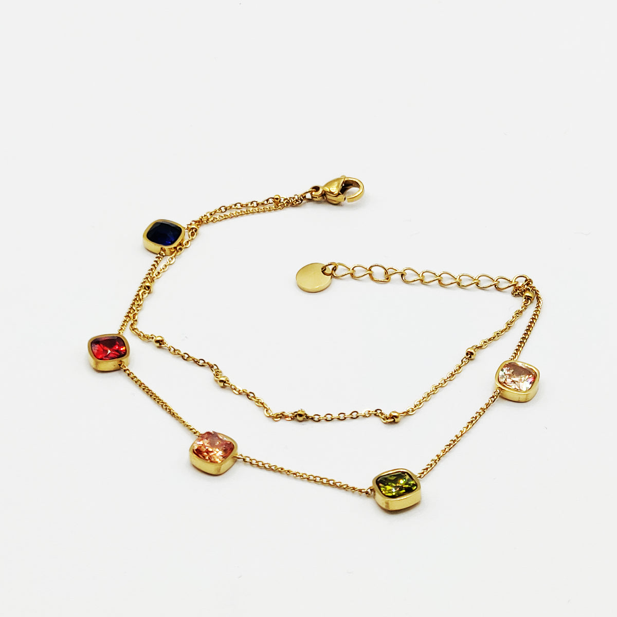 Bracelet Double Carrés Multicolores
