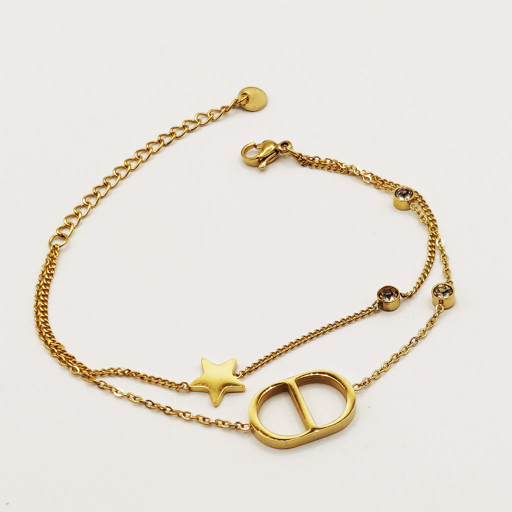 Bracelet Double CD Luxe et Étoile