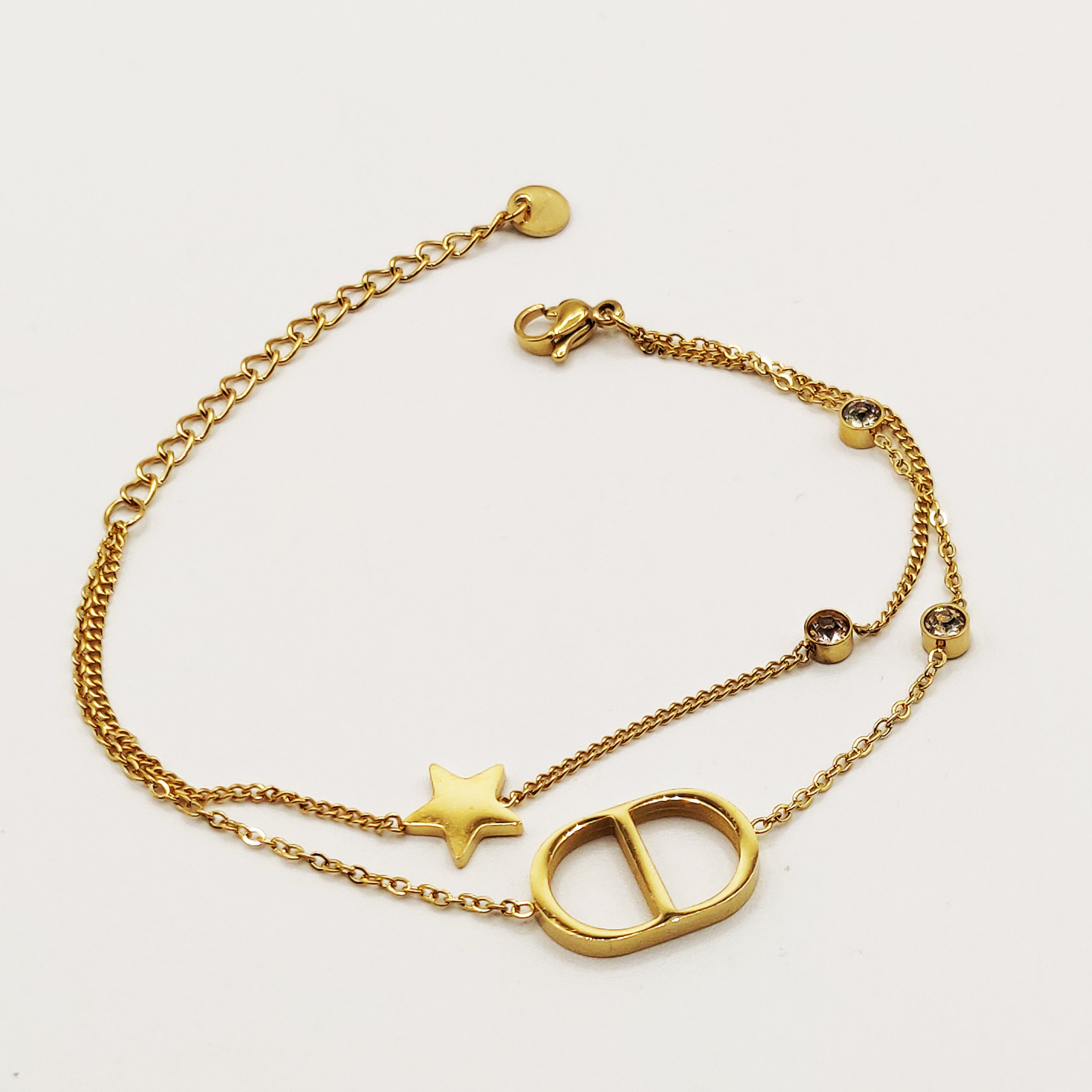 Bracelet Double CD Luxe et Étoile