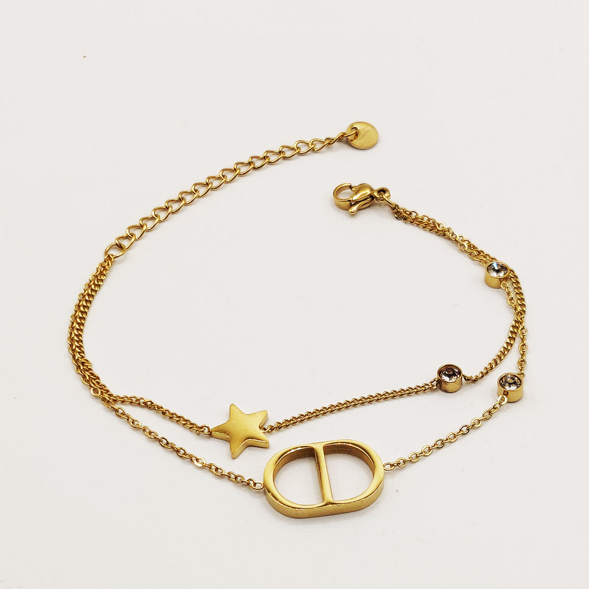 Bracelet Double CD Luxe et Étoile