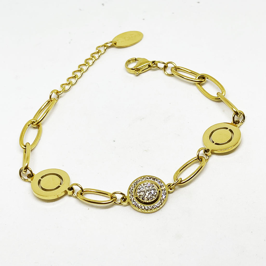 Bracelet Double Cercles Cristaux