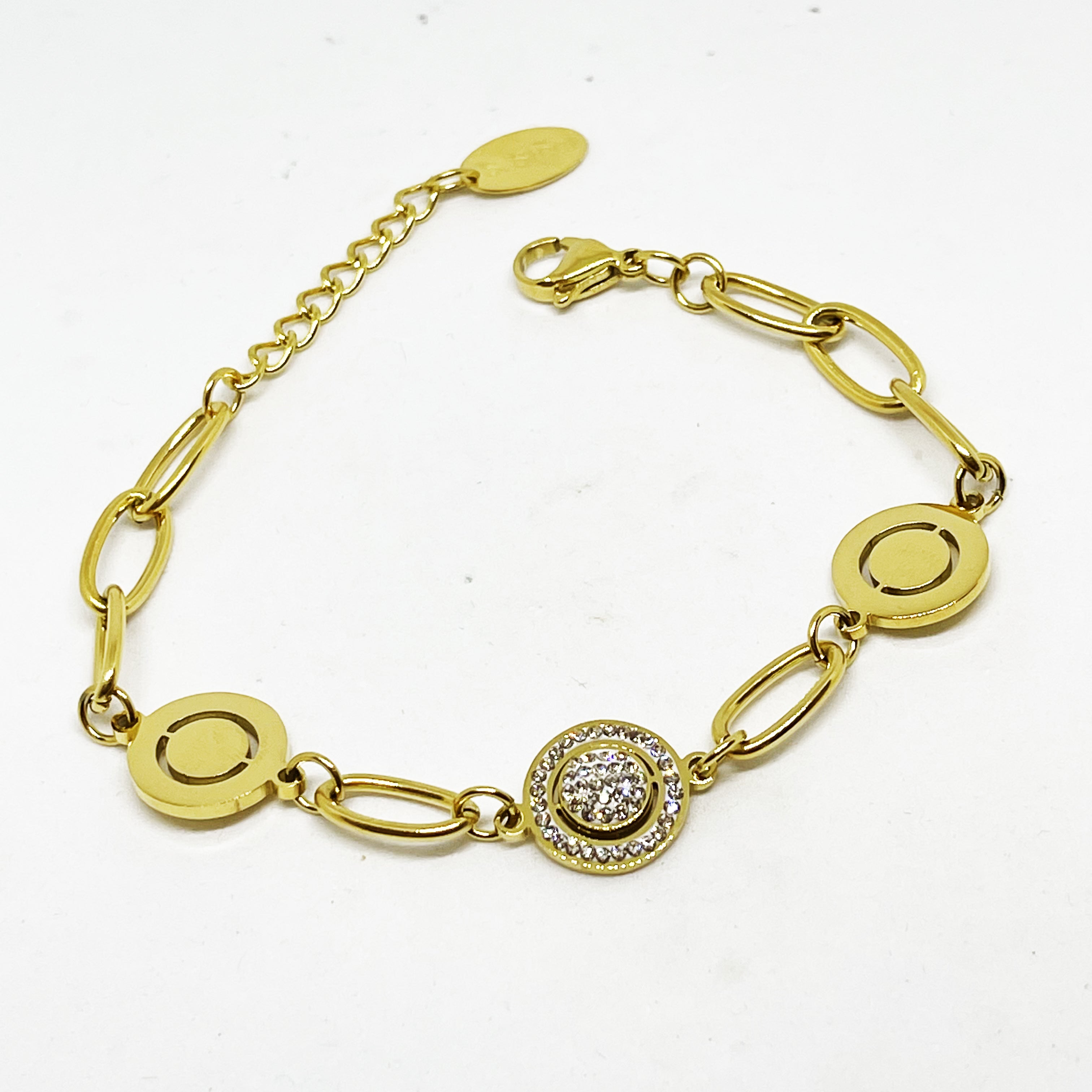 Bracelet Double Cercles Cristaux