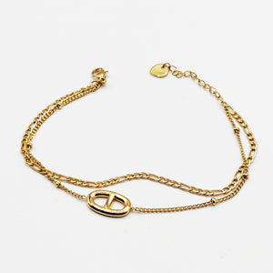 Bracelet Double Chaîne CD Luxe