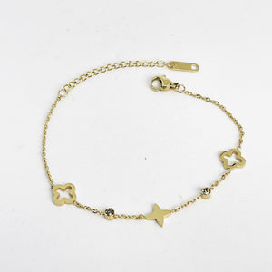 Bracelet Double Étoiles et Trèfles