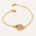 Bracelet Double Gouttes Coeur Diamant Luxe
