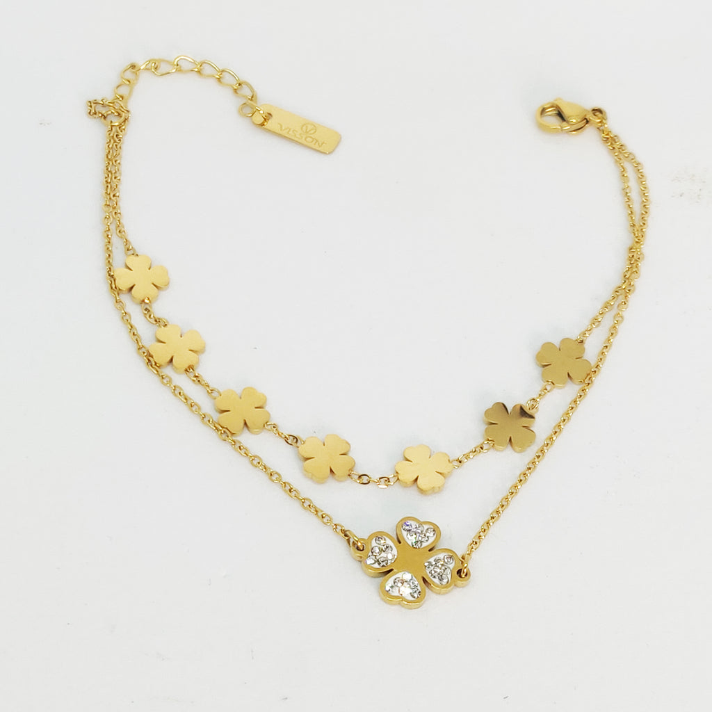 Bracelet Trèfle Double Luxe
