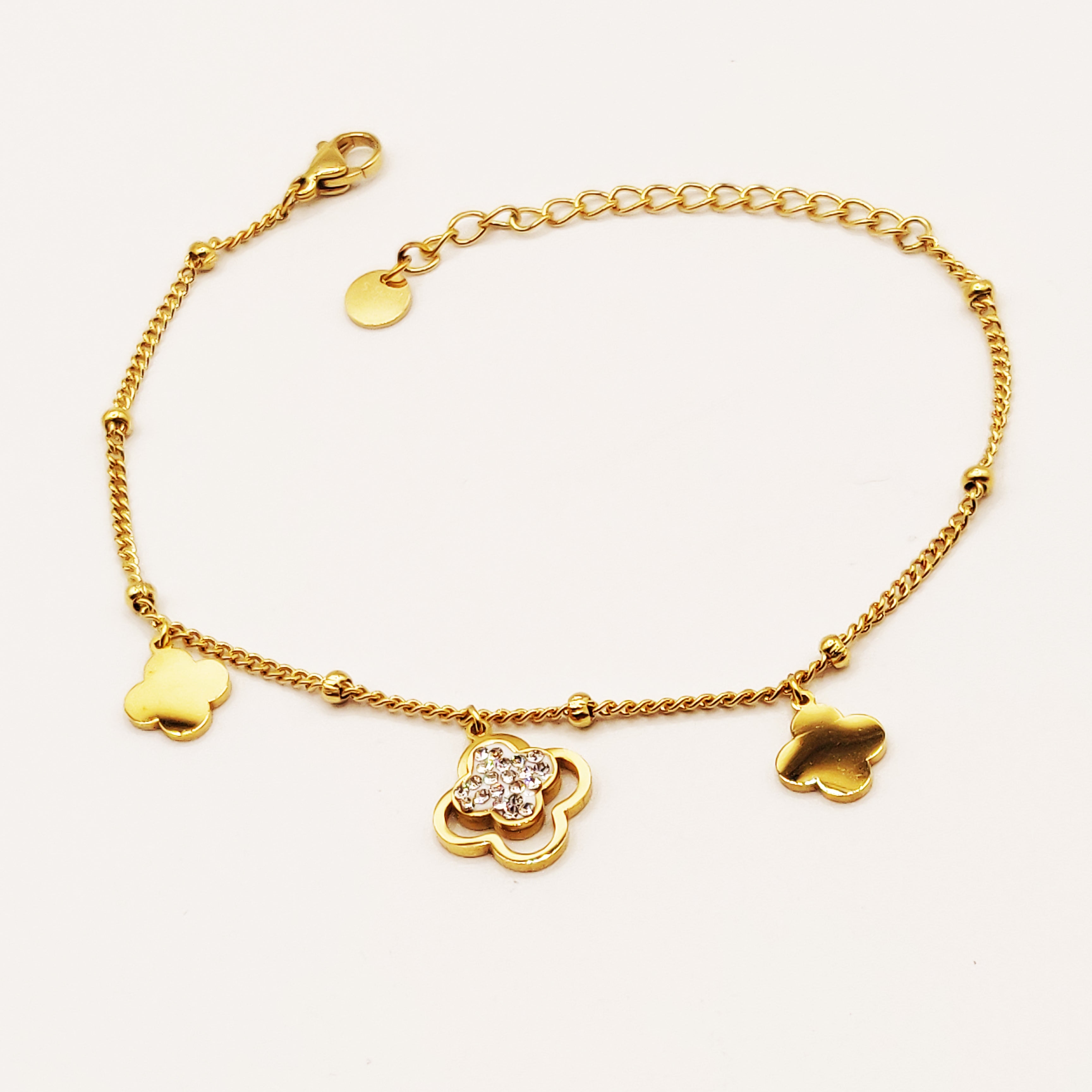 Bracelet Double Trèfles Cristaux