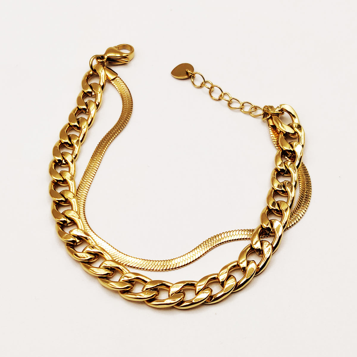 Bracelet Double Tresse et Maille Luxe