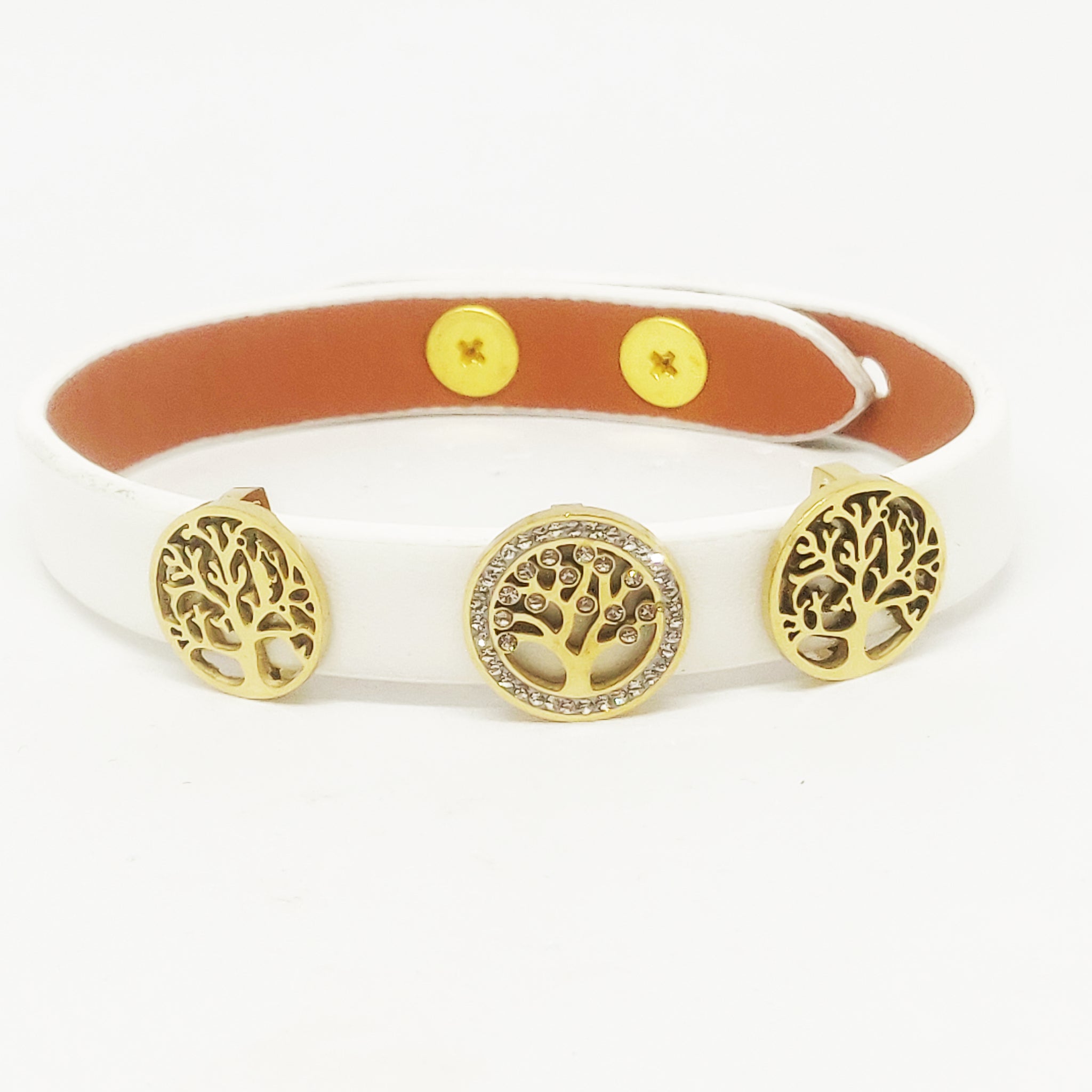 Bracelet Eden Simili Cuir Blanc