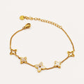 Bracelet Étoiles Trèfles Blancs Nacrés Luxe