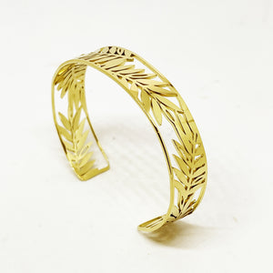 Bracelet Jonc Feuilles Luxe
