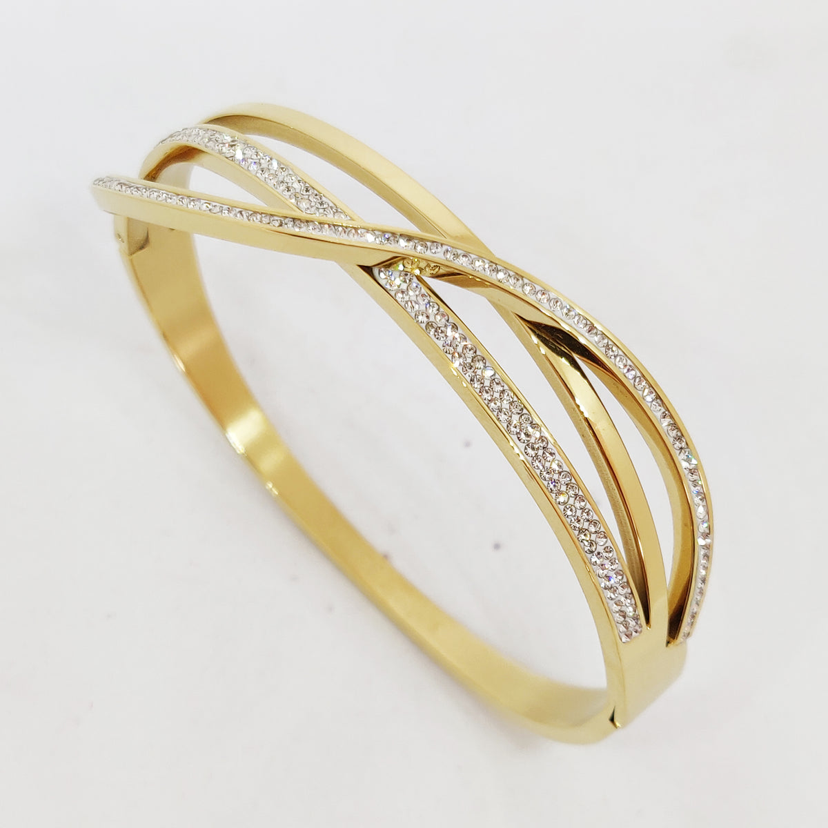 Bracelet Lignes Cristaux Croisées