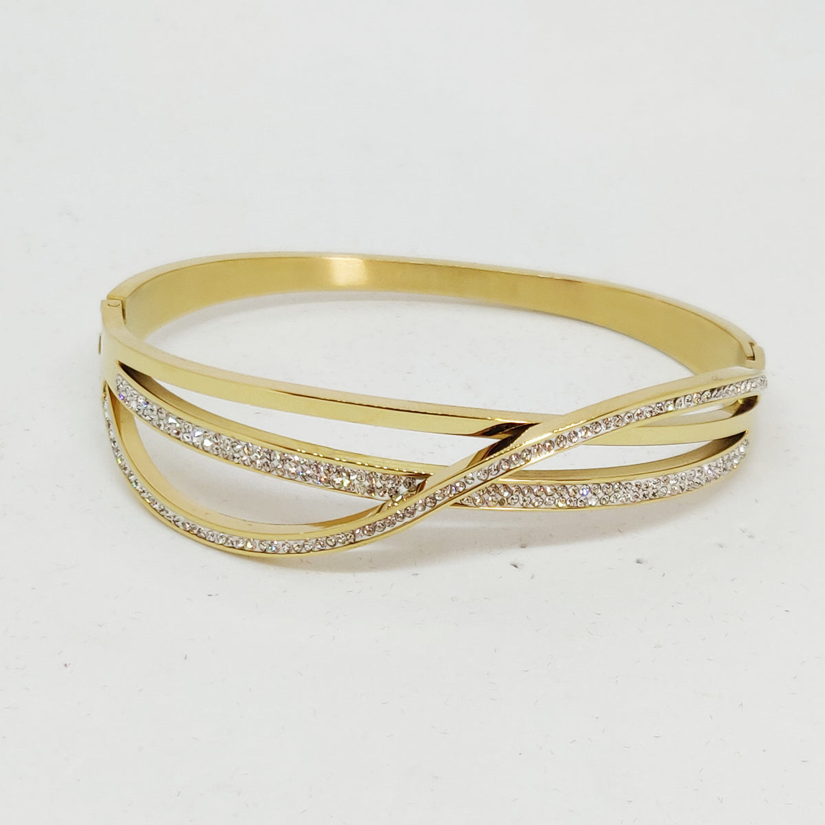 Bracelet Lignes Cristaux Croisées