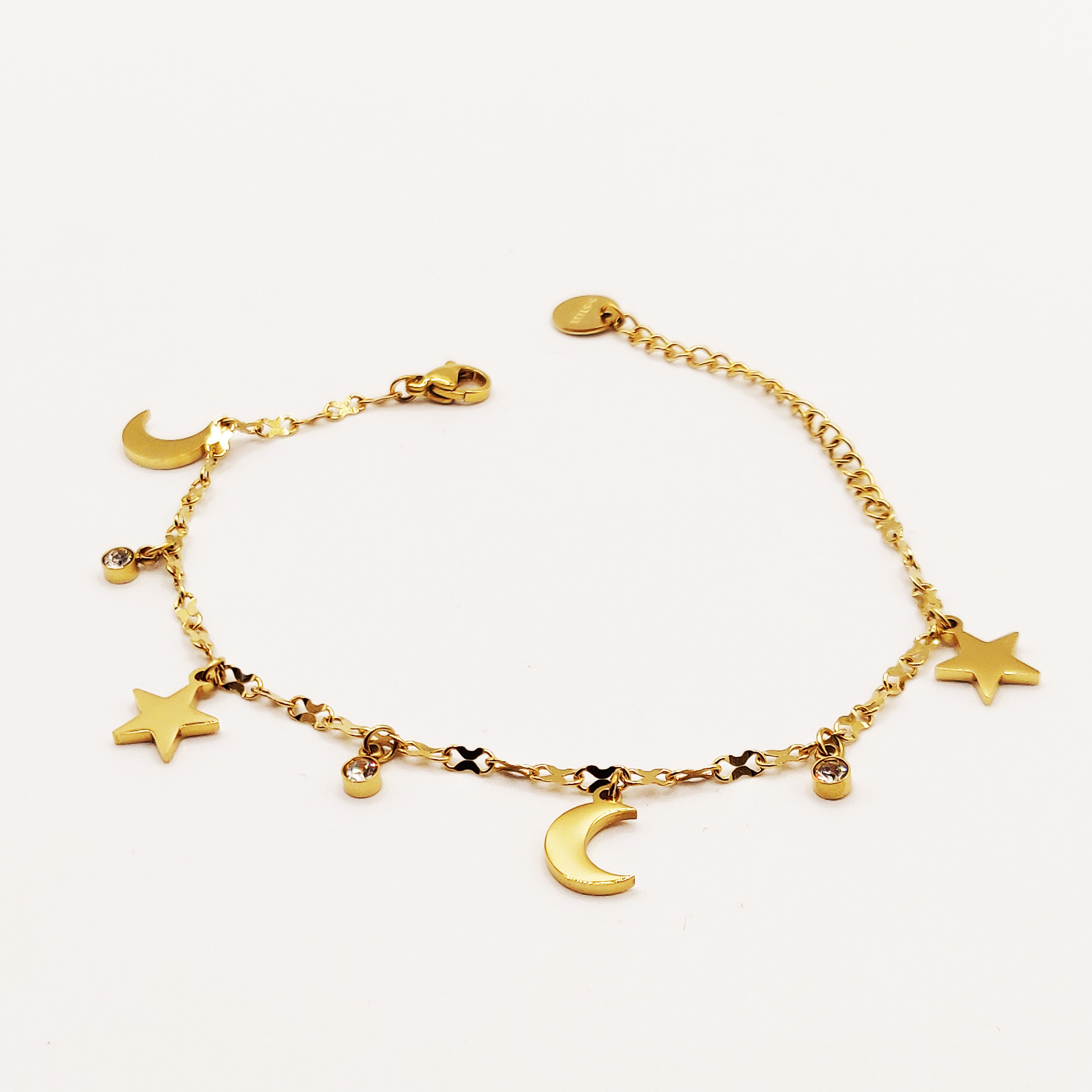 Bracelet Lunes, Étoiles et Cristaux