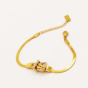 Bracelet Maille Boucle de Ceinture Cristaux