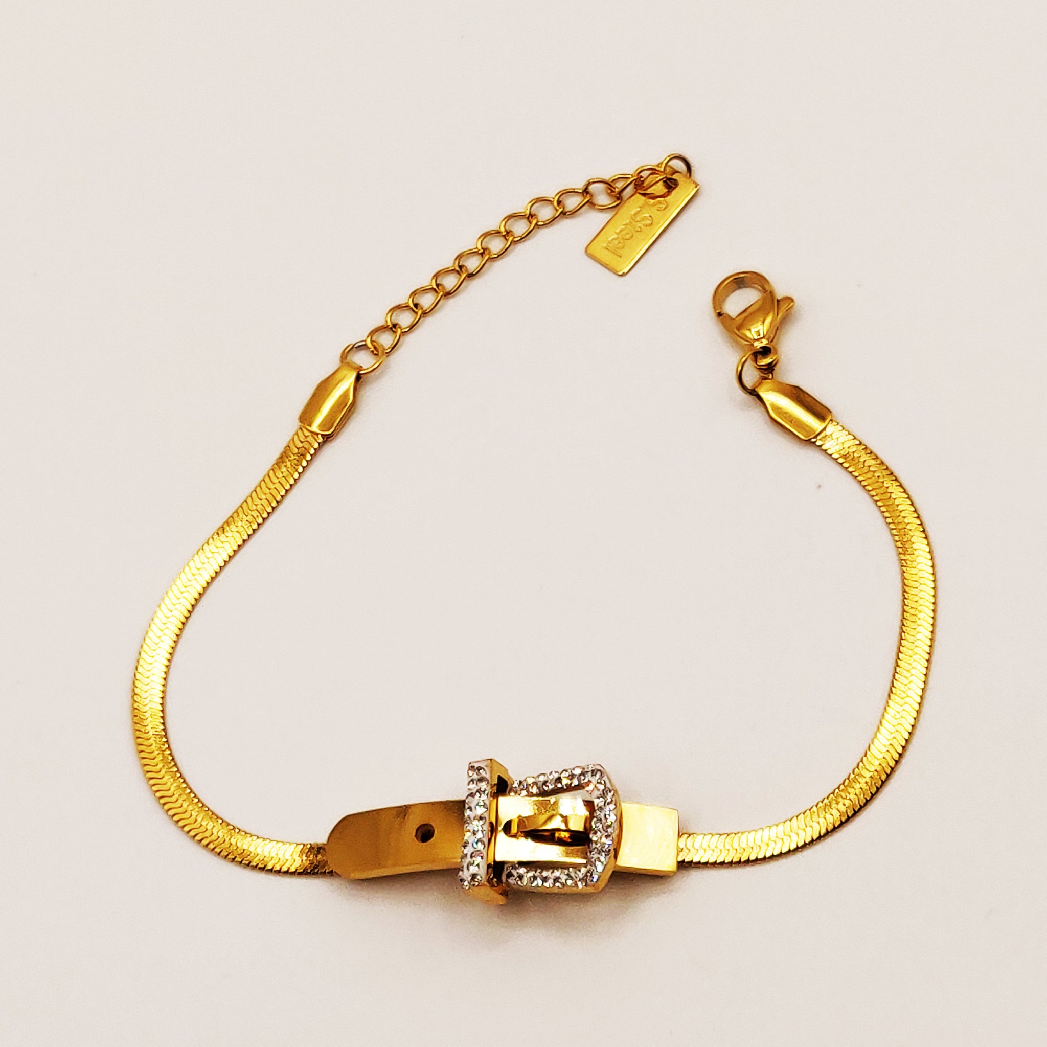 Bracelet Maille Boucle de Ceinture Cristaux