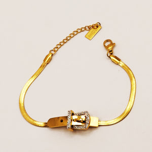 Bracelet Maille Boucle de Ceinture Cristaux
