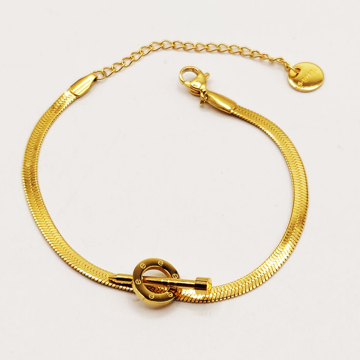 Bracelet Maille Clou et Cercle Vis Luxe