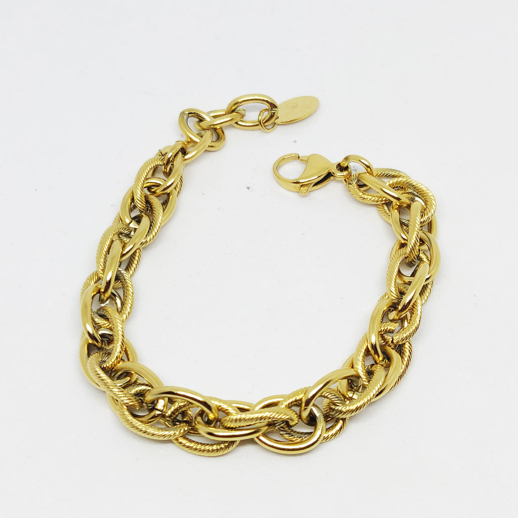 Bracelet Maille Torsade Rayures