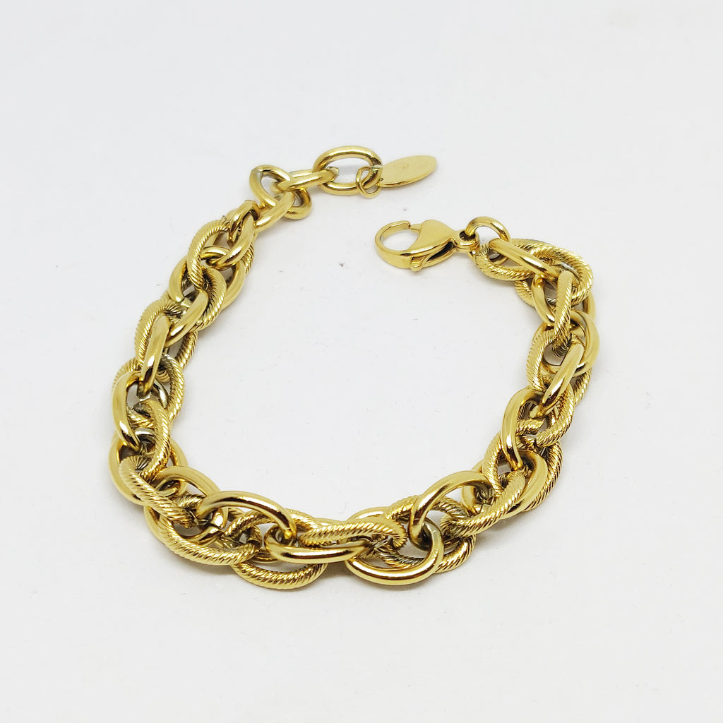 Bracelet Maille Torsade Rayures