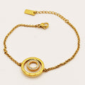Bracelet Maillons Grand Pendentif Triple Cercles Luxe