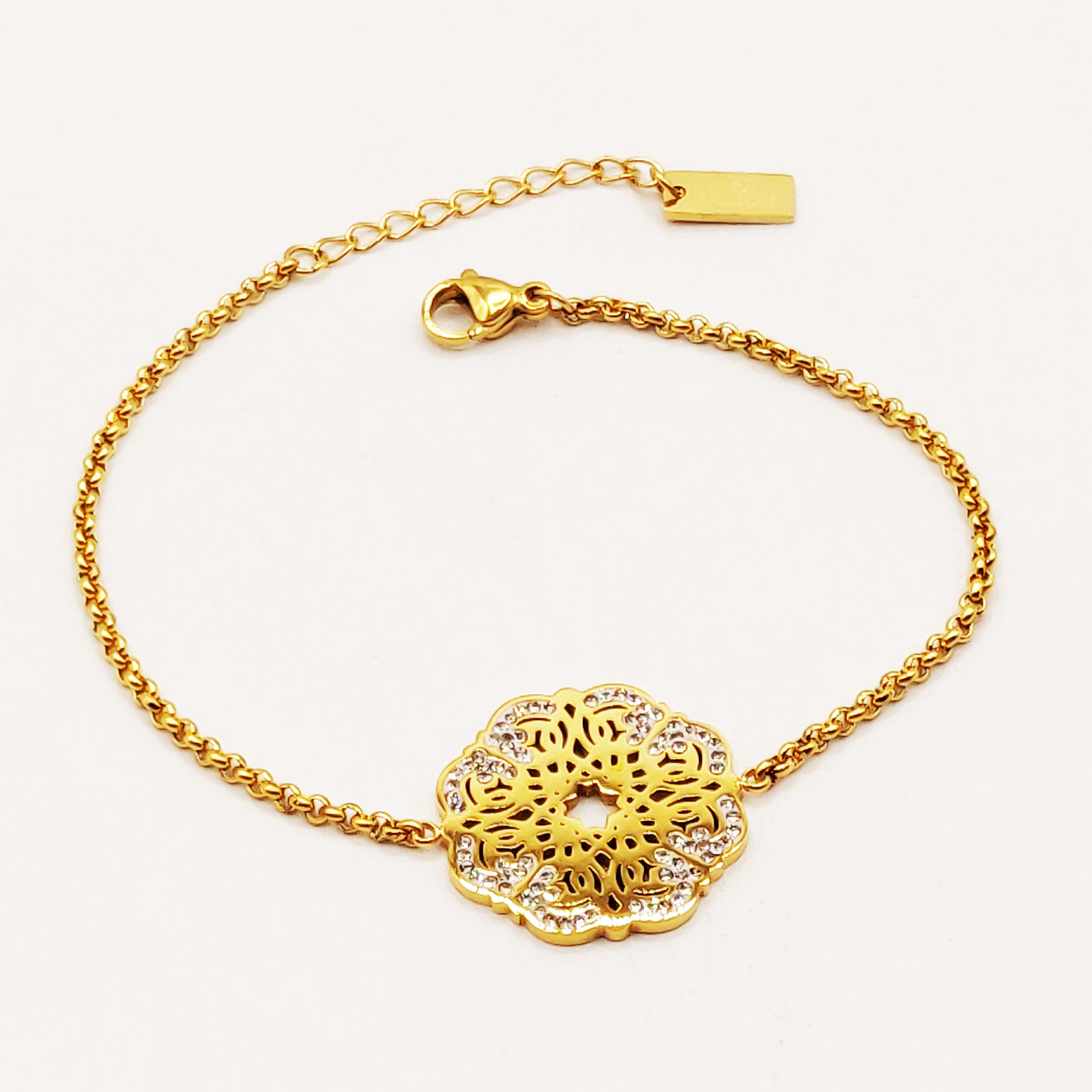 Bracelet Maillons Grande Fleur Orientale Luxe