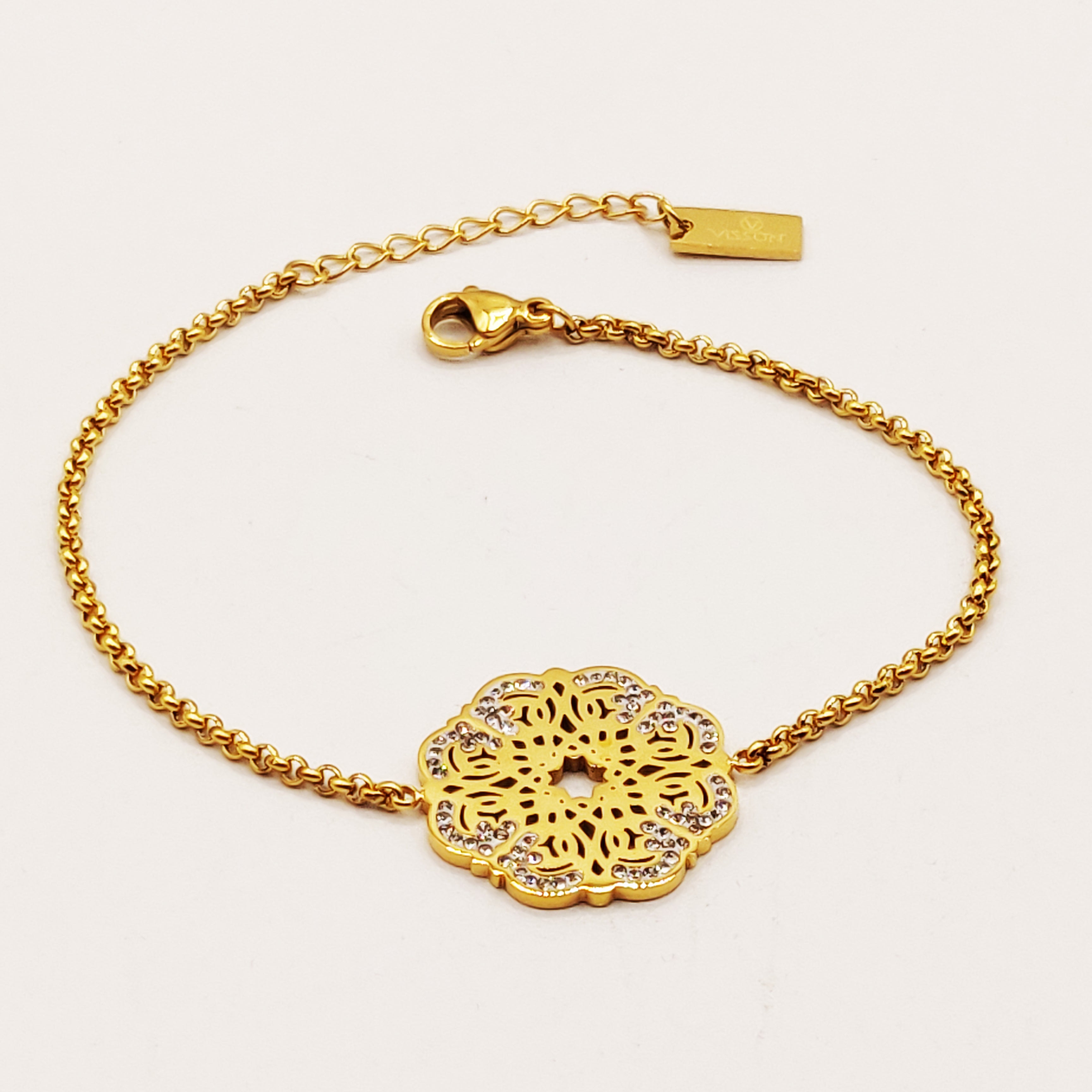 Bracelet Maillons Grande Fleur Orientale Luxe