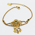Bracelet Maillons Grande Main de Fatma Oeil Bleu Pendentifs Mains de Fatma Luxe