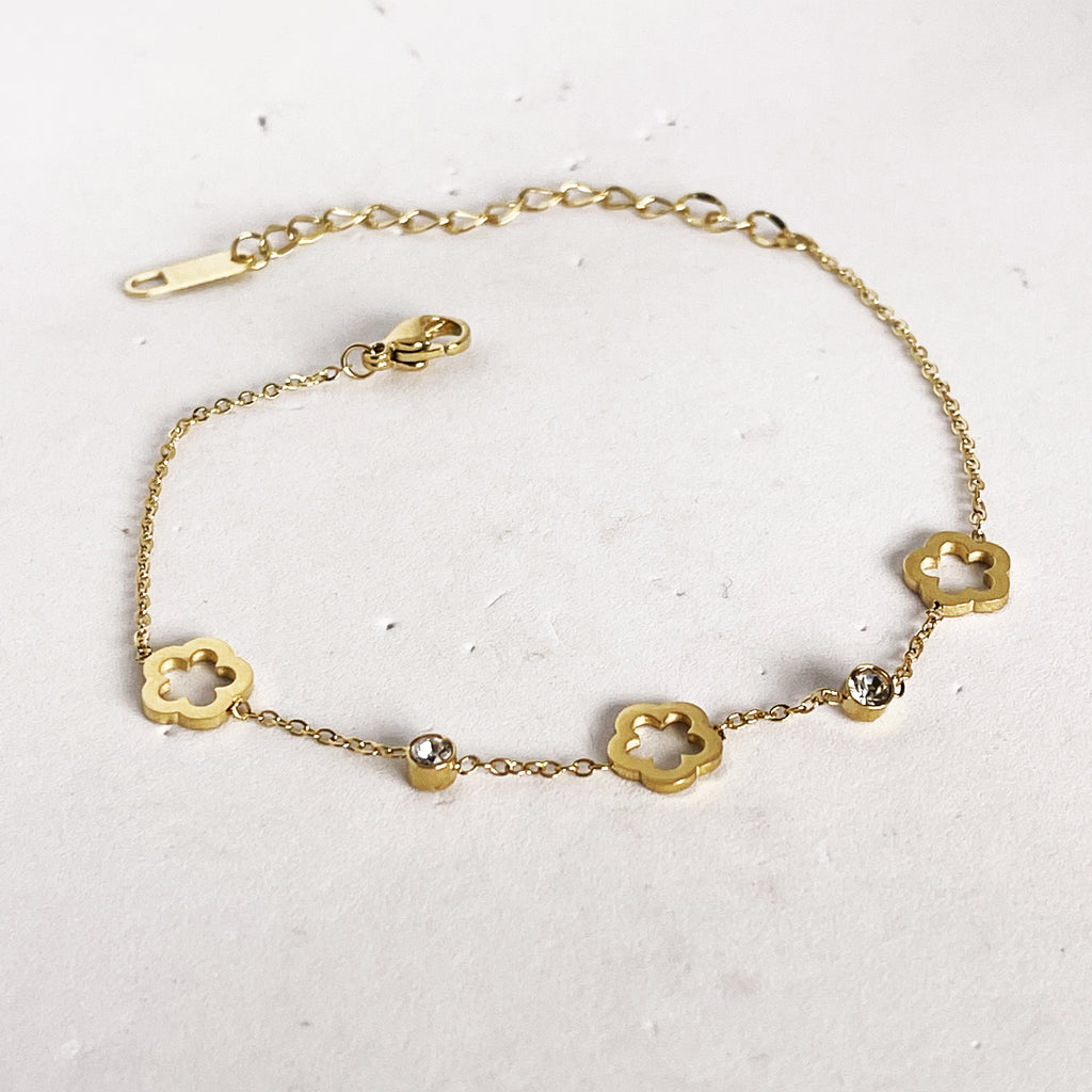 Bracelet Marguerites et Cristaux Simple