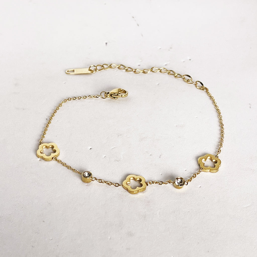 Bracelet Marguerites et Cristaux Simple