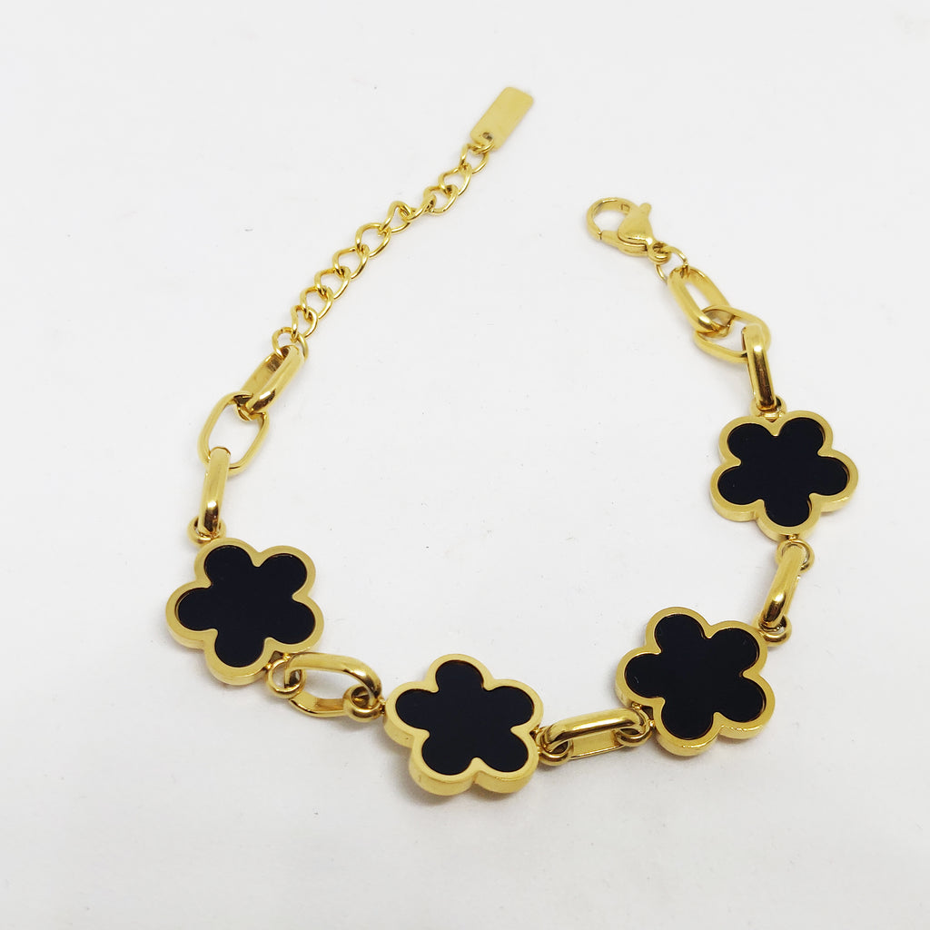 Bracelet Marguerites Noir 2