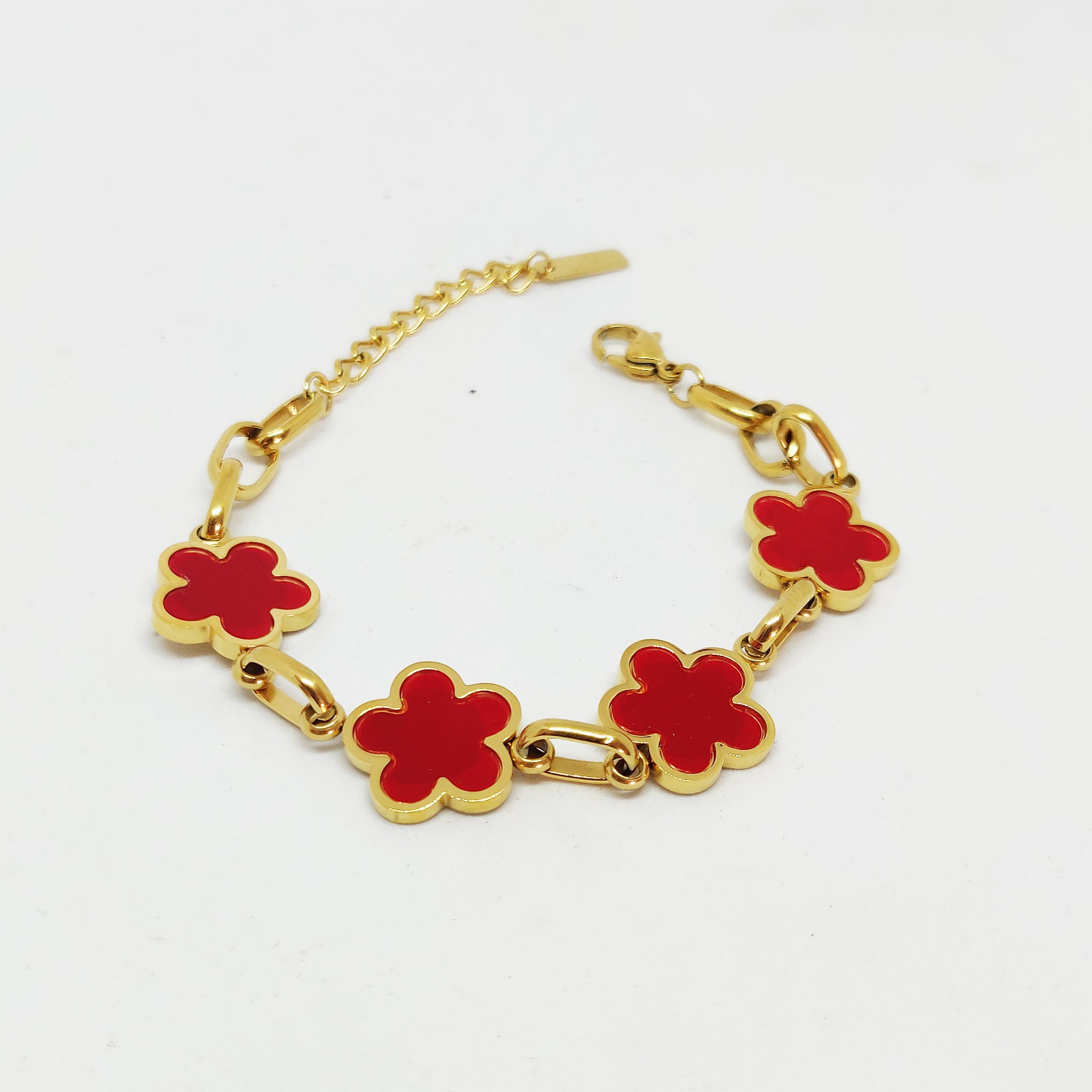 Bracelet Marguerites Rouge