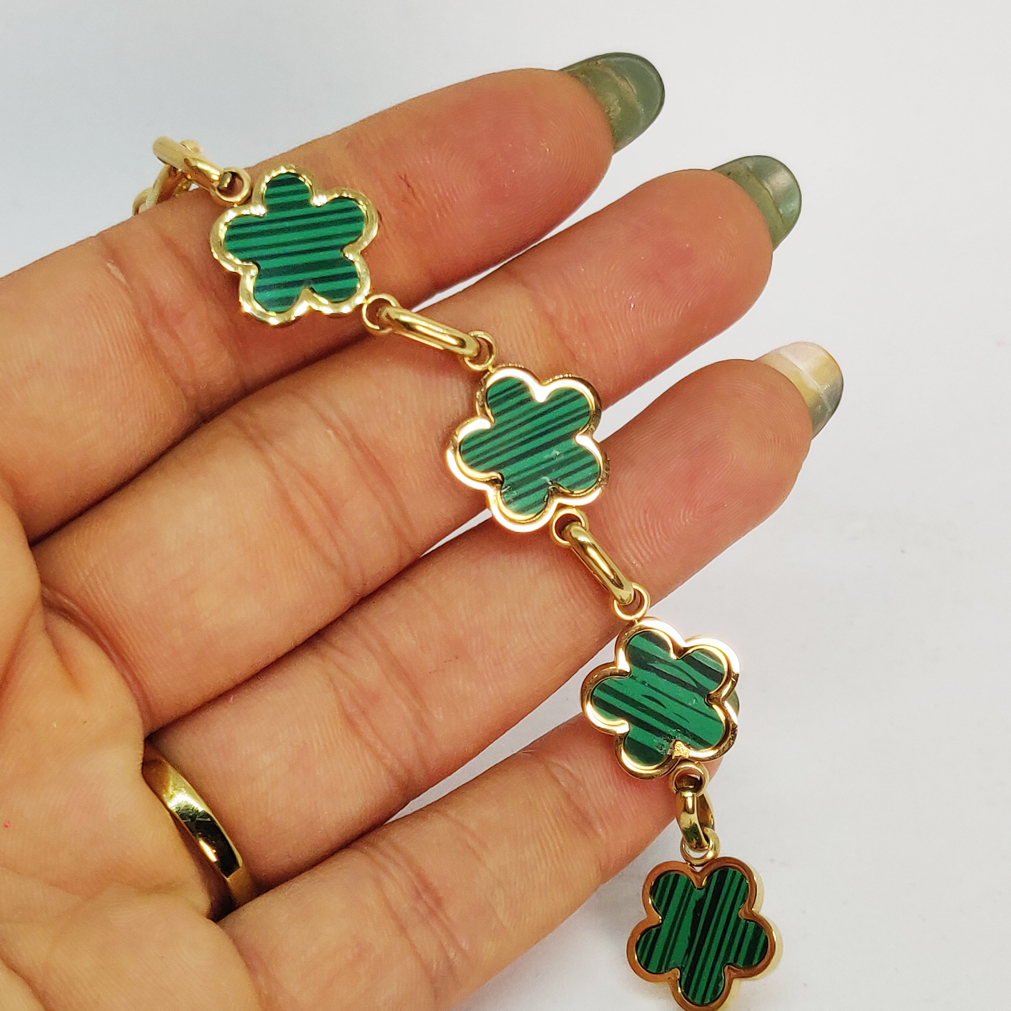 Bracelet Marguerites Vert